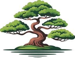 A bonsai tree on a small island vector
