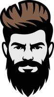 A bearded man with a beard and mustache vector