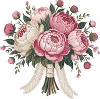 A bouquet of pink and red flowers vector