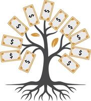 A money tree with money in it vector