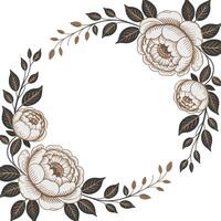 A floral wreath with leaves and flowers vector