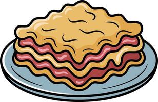A slice of lasagna on a plate vector