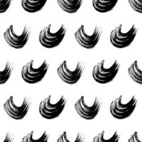Seamless pattern with black wavy grunge brush in abstract shapes on white . illustration vector