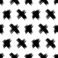 Seamless pattern with hand drawn cross symbols. Black sketch cross symbol on background. vector
