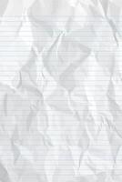 White clean crumpled notebook paper with lines. crumpled checkered empty paper template for posters and banners. illustration vector