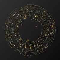 gold glowing halftone background. Gold glitter pattern in circle form. Circle halftone dots. illustration vector