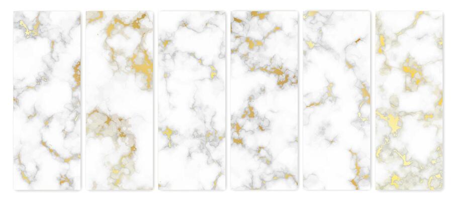 Gold marble texture background. Set of six backdrops of marble granite stone. illustration