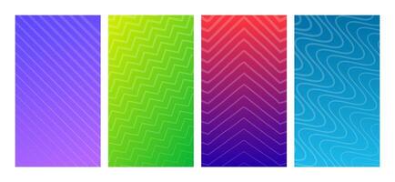 Set of modern gradient with lines. Header banner. Bright geometric abstract presentation backdrops. vector