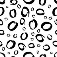 Seamless with black sketch drawn brush scribble circles shape on white background. Abstract grunge texture. illustration vector