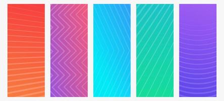 Set of modern gradient backgrounds with lines. banner. geometric abstract presentation backdrops. illustration vector