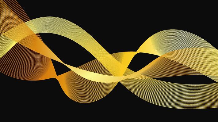 Abstract backdrop with luxury waves on dark background. Modern technology background, wave design.