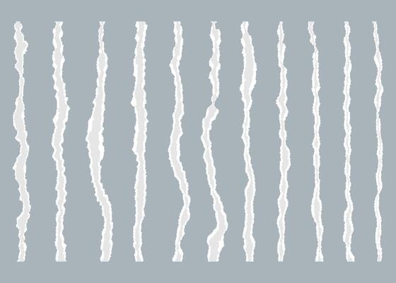 White Torn Paper pieces set. Paper sheet with Ripped edges. Empty highlight Frame. Abstract Scraps shape. Element for notes banner collage text box social media Design illustration
