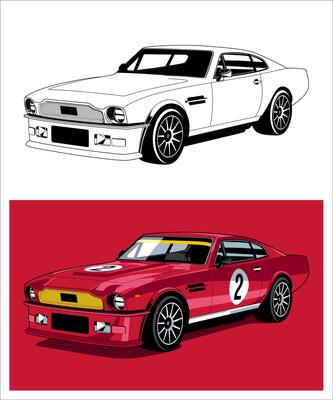 1977 Red Muscle Car Legend