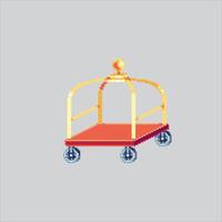 Pixel art illustration Luggage Trolley. Pixelated Suitcase Cart. Suitcase Luggage Trolley Cart Icon pixelated for the pixel art game and icon for website and game. old school retro. vector