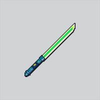 Pixel art illustration Laser Blade. Pixelated Futuristic Blade. Futuristic Laser Blade Weapon Icon pixelated for the pixel art game and icon for website and game. old school retro. vector