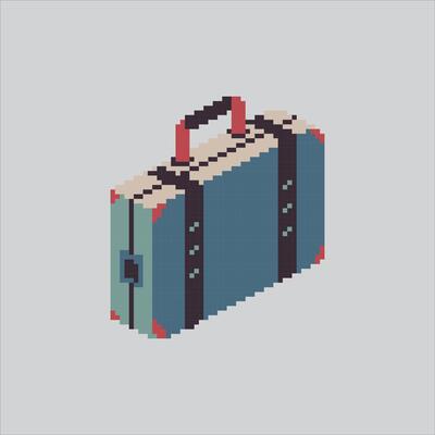 Pixel art illustration Travel Luggage. Pixelated Travel Suitcase. Travel Suitcase Luggage Icon pixelated for the pixel art game and icon for website and game. old school retro.
