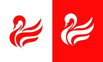 Template logo design animals Swan vector