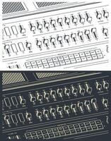 Analog synthesizer close-up vector