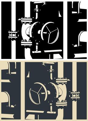 Valve and pipes close-up