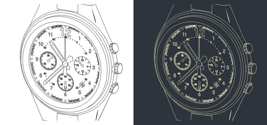 Wristwatch dial close up