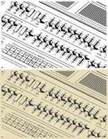 Analog synthesizer close-up illustrations vector