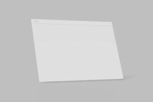 A blank white sheet of paper on a gray background photo