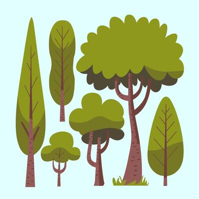 Set of variety plants and trees collection