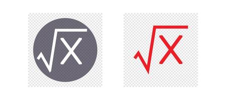 Square Root of X Axis Symbol. Mathematics Square Root Icon. vector