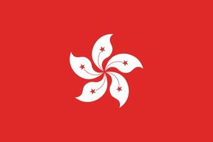 Official Flag of Hong Kong. Hong Kong National Symbol. vector
