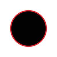 A black circle with a red border vector