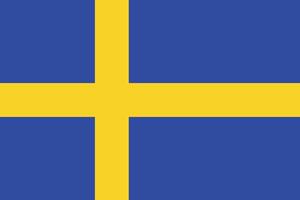 Image of the Swedish flag, featuring a bright yellow Scandinavian cross on a deep blue background. vector