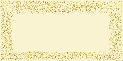 A festive and celebratory image featuring a frame of gold star confetti against a cream colored background. vector