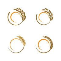 Wheat logos element symbol design vector