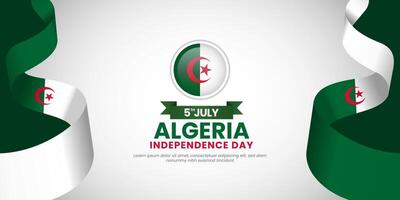 Algeria Independence day background 5th of July design element with realistic waving flag vector