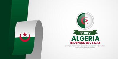 Algerian flag for Algeria independence day banner background with text space area vector