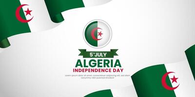 Algerian flag for Algeria independence day background with blank space area vector