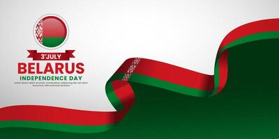 Belarus Independence day banner background 3rd of July design element with realistic waving flag vector