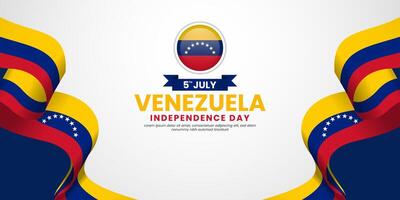 Venezuela Independence day background 5th of July design element with realistic waving flag vector