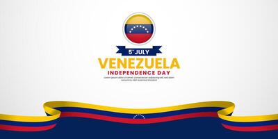 Venezuela Independence day banner background design element with realistic waving flag vector