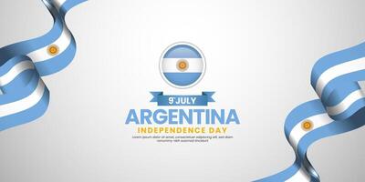 Argentina Independence day banner background design element with realistic waving flag vector
