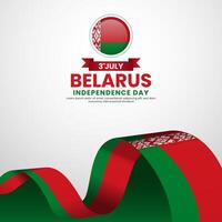 Belarus independence day Square banner background with waving flag vector