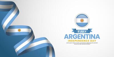 Argentina Independence day banner background 9th of July design element with realistic waving flag vector