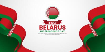 Belarus Independence day banner 3rd of July design element with realistic waving flag vector