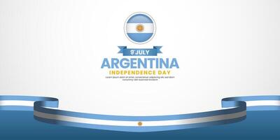 Argentina Independence day background 9th of July design element with realistic waving flag vector