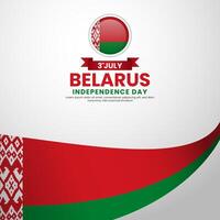 Belarus flag for independence day square banner background with realistic flag vector