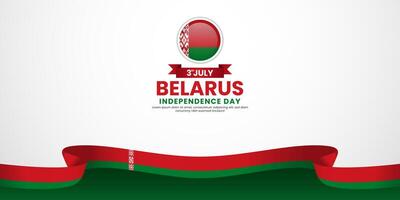 Belarus Independence day banner background 3rd of July design with realistic waving flag vector