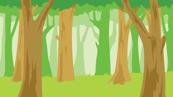 silhouettes of trees in the forest on a sunny summer day, nature background in flat style vector