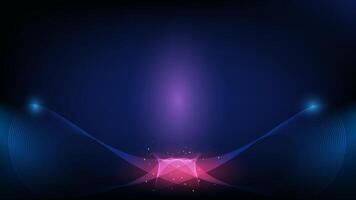 Dynamic abstract technology background with wave particles and digital dots. Features a flowing mesh and futuristic data network. Great for banners, wallpapers, and science concepts. vector