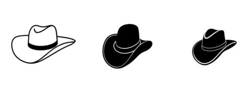 Collection of cowboy hats graphics isolated on white background vector