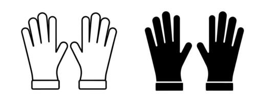 Two hands with gloves on a white background vector